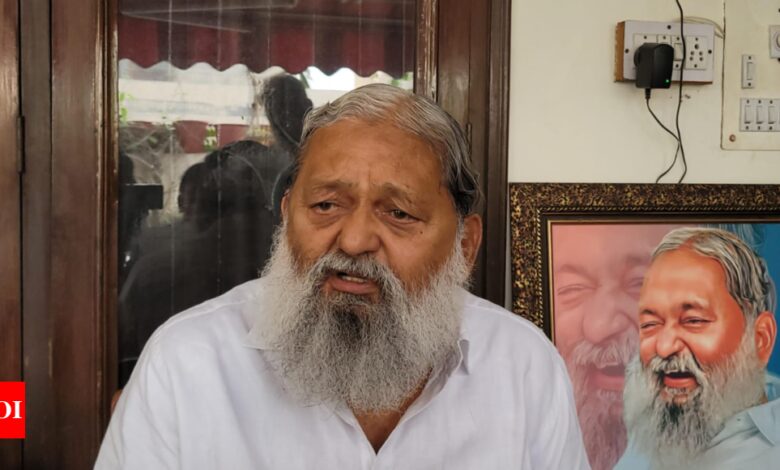 Chandigarh can be part of Punjab only if the Hindi-speaking areas besides SYL water are given to Haryana: Anil Vij | India News – Times of India