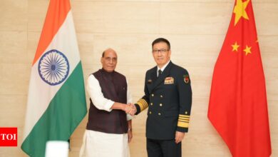 Defense Minister Rajnath Singh and Chinese counterpart Dong Jun hold bilateral meeting on the sidelines of Asean | India News – Times of India