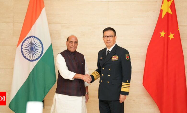 Defense Minister Rajnath Singh and Chinese counterpart Dong Jun hold bilateral meeting on the sidelines of Asean | India News – Times of India