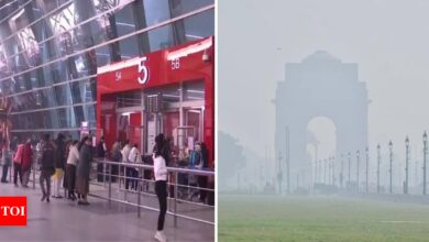 Delhi Airport advises passengers as smog reduces visibility | India News – Times of India