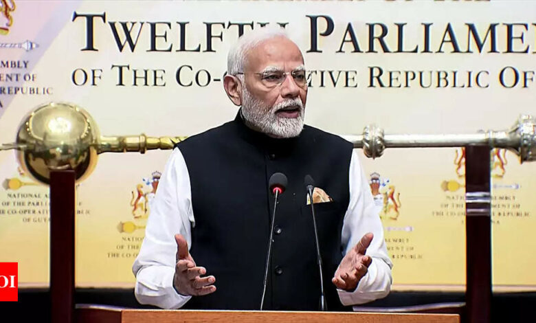 ‘Democracy first, humanity first’: what Prime Minister Modi said in the Guyanese Parliament | India News – Times of India