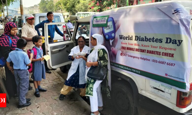 Diabetes specialist Kolkata hospital traveled through the city with a mobile screening unit | India News – Times of India