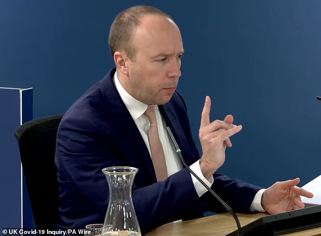 Disgraced Matt Hancock is booed at the Covid inquiry as he denies painting a ‘rosy’ picture of NHS Covid collapse… and renews feud with Dominic Cummings