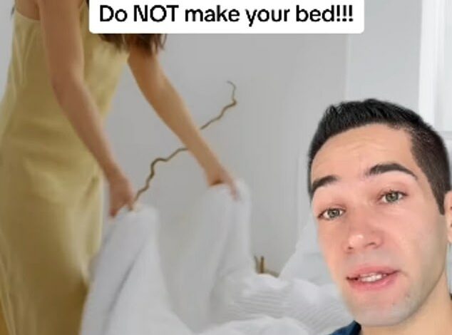 Doctor reveals grim reason why you SHOULD NOT make your bed as soon as you get up – and reveals exactly how much time you need to leave it messy