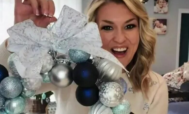 Dragons’ Den star Sara Davies hacks to make a festive wreath with a £2.50 B&M buy