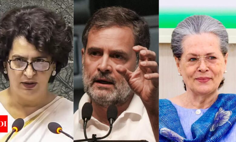 For the first time, three Gandhis from Congress – Rahul, Priyanka and Sonia – in Parliament | India News – Times of India