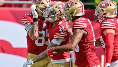 49ers’ Ricky Pearsall scores the first touchdown of his career just ten weeks after shooting