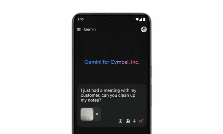 Google Workspace users can use AI features through the Gemini mobile app