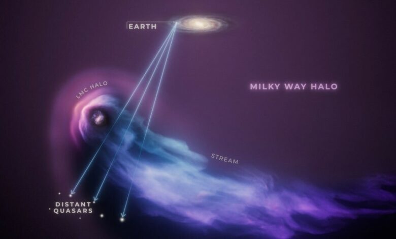 Hubble telescope reveals the Milky Way is blowing gas from the LMC galaxy