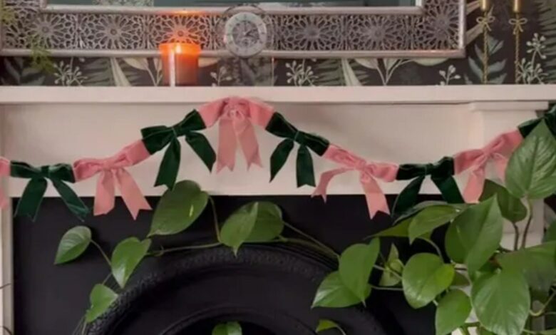 I made a Christmas garland for my house with a £3 purchase from B&M – it takes seconds