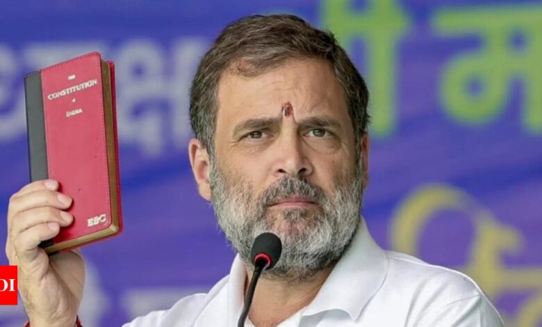 In the heart of the tribe, Rahul Gandhi again shows his red book and promises to conduct a caste census – Times of India