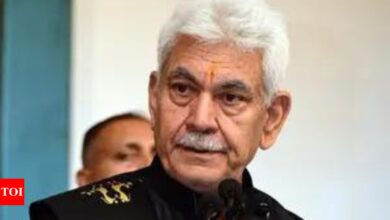 J&K LG Manoj Sinha sacks two government employees over ‘terror links’ and vows to eradicate terrorism | India News – Times of India