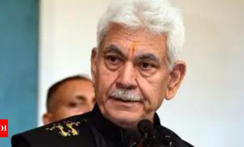 J&K LG Manoj Sinha sacks two government employees over ‘terror links’ and vows to eradicate terrorism | India News – Times of India