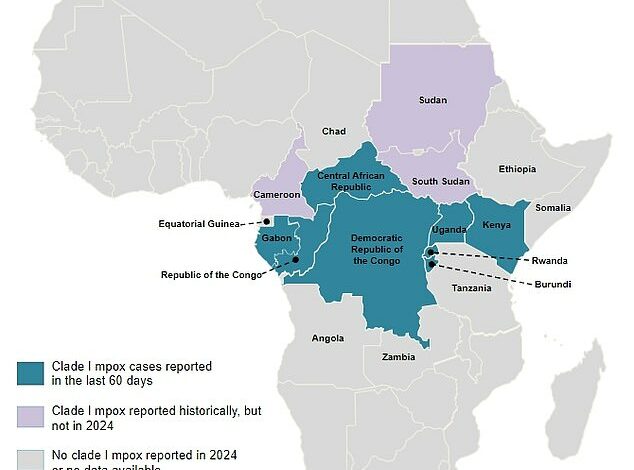 Mpox 2024 hotspots: Map shows all countries where cases of new strain have been confirmed – including the UK