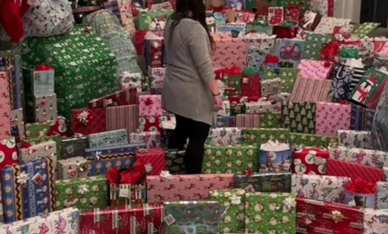 Mum hits back at trolls after bragging about mountain of Christmas presents for children