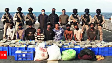 Navy seizes 500 kg of crystal meth from 2 Lankan boats | India News – Times of India