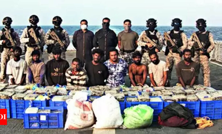 Navy seizes 500 kg of crystal meth from 2 Lankan boats | India News – Times of India