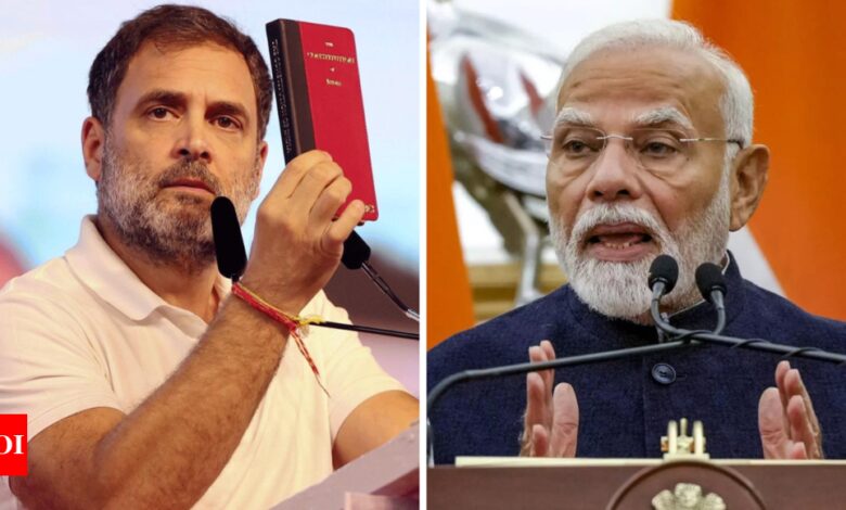 ‘Not even read’: Rahul Gandhi’s new ‘Constitution’ attack on Prime Minister Modi | India News – Times of India