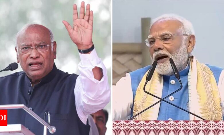 ‘Only concerned about saving his seat’: Mallikarjun Kharge targets PM Modi over Manipur unrest | India News – Times of India