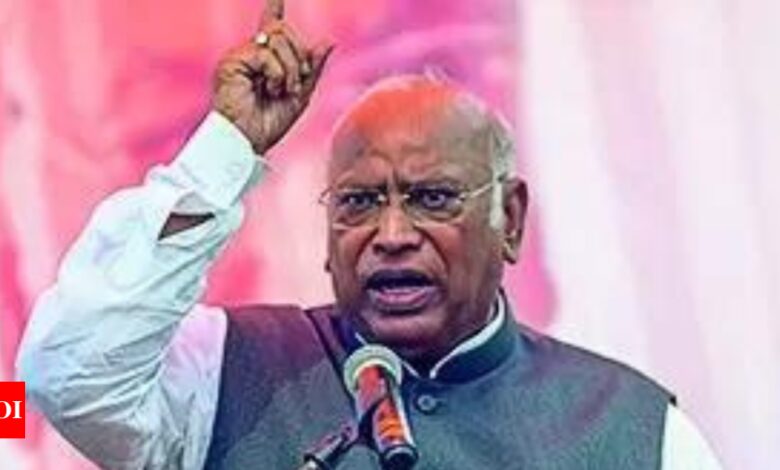 ‘PM Modi believes in buying MLAs like goats and toppling governments’: Kharge steps up attack on BJP | India News – Times of India