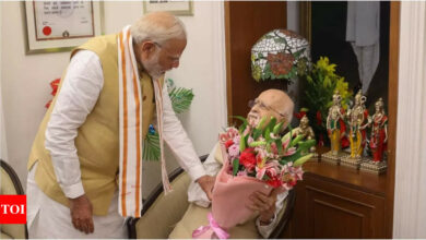 PM Modi meets BJP leader LK Advani on his 97th birthday and says he has worked for India’s development – Times of India