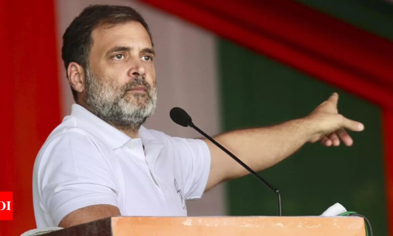 Politics of hate, violence and anger behind the crashing economy: Rahul Gandhi | India News – Times of India