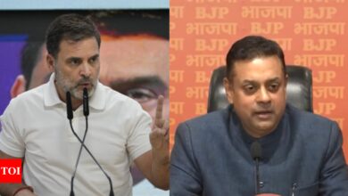 Rahul Gandhi blames ‘Adani power, Modi power’ after power outage at presser; BJP’s ‘Jairam Ramesh’ jab | India News – Times of India