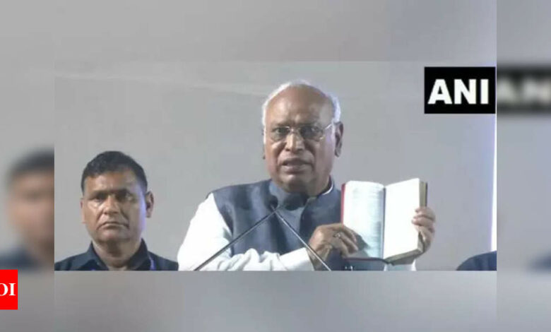 ‘Sahab, ismein sab kuch likha hai’: Kharge slams Modi’s ’empty constitution’ comments, urges Congress to send PM a copy | India News – Times of India