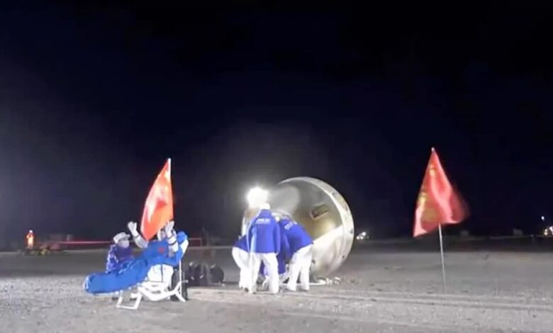 Shenzhou 18 astronauts return to Earth after a six-month space mission