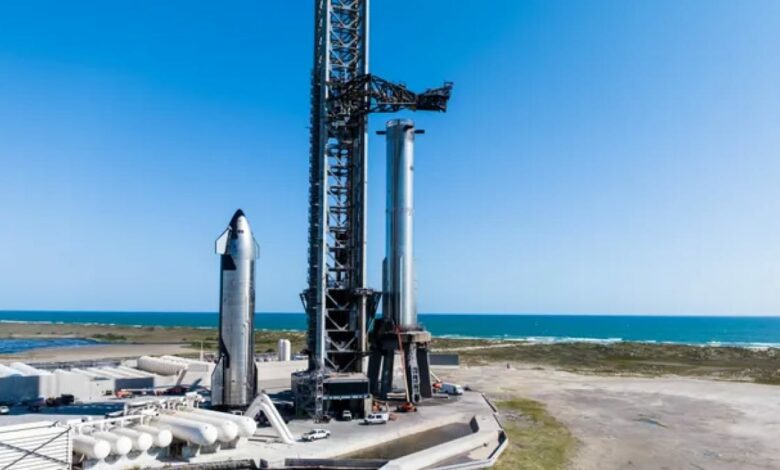 SpaceX’s Starship Booster heads to the launch pad for testing on November 19