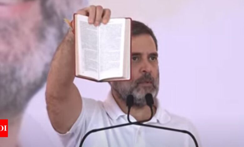 The Constitution seems blank to Prime Minister Modi because he has never read it: Rahul Gandhi | India News – Times of India