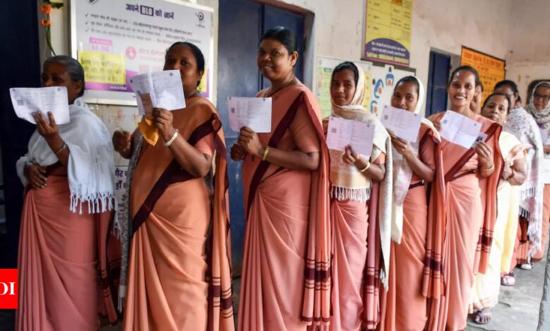 The turnout of Jharkhand women stands at 69%, against that of men at 64% | India News – Times of India