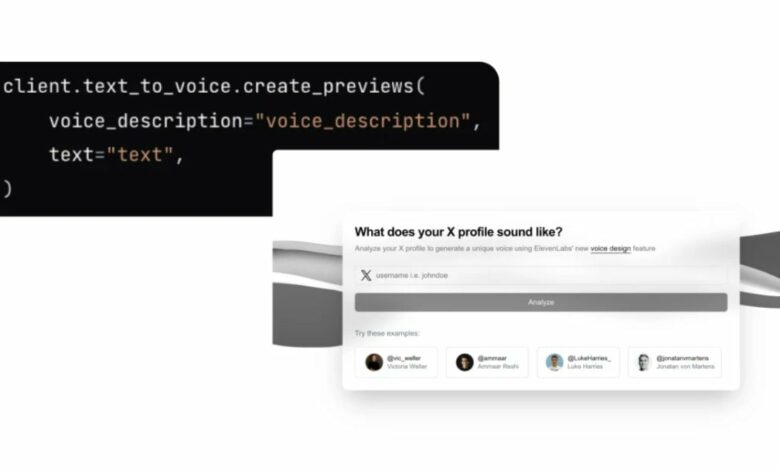 This ElevenLabs AI tool can create a unique voice based on your X profile