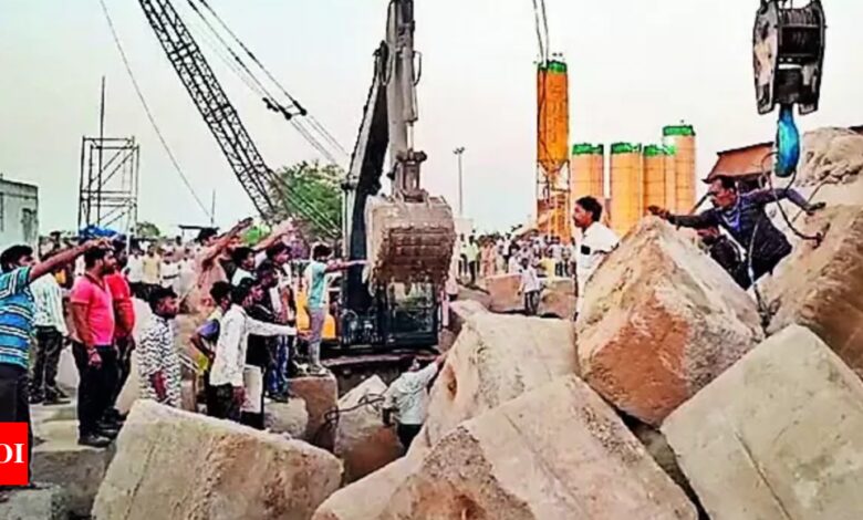 Three workers die at high-speed train site as structure crashes in Gujarat | India News – Times of India