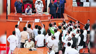 Uproar at Odisha House as Opposition protests display ‘twisted’ preamble | India News – Times of India