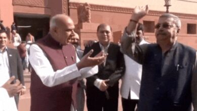 Watch: TMC MP Kalyan Banerjee, BJP MP Jagdambika Pal shake hands in Parliament after JPC meeting | India News – Times of India