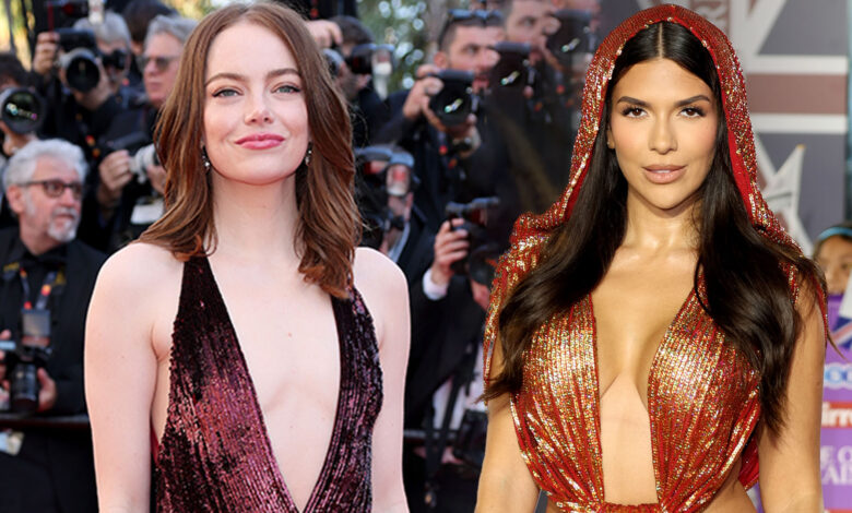 Why celebs like Emma Stone and Zoe Saldana are going crazy for the plunging dress