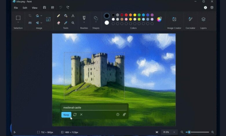 You can now add AI-generated objects to your MS Paint images