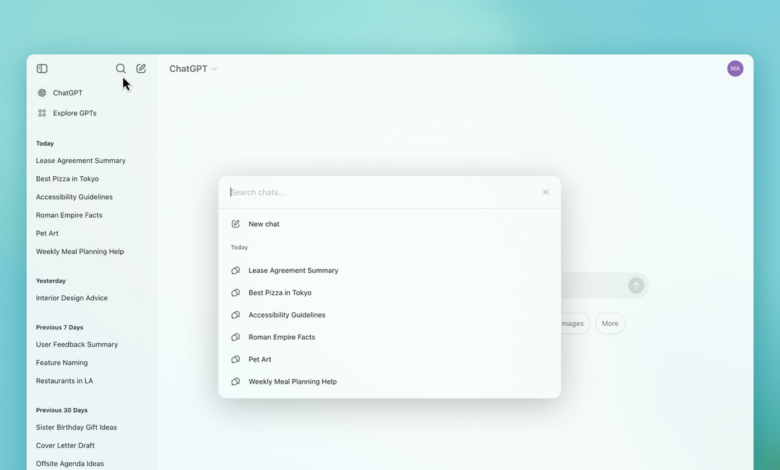 You can now search through your chat history with ChatGPT on the web