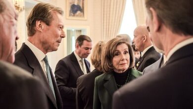 Nancy Pelosi, 84, was rushed to hospital after ‘suffering an injury’ during the trip