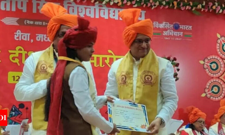 Awadhesh Pratap Singh University holds 12th convocation ceremony, 57 students receive gold medal | India News – Times of India