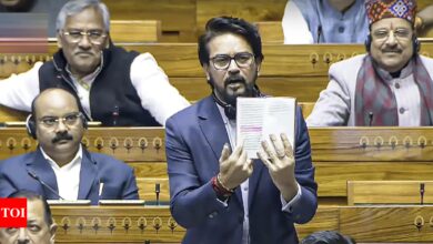 ‘Necks of Sikhs’: Anurag Thakur’s memory of Rahul Gandhi during ‘Eklavya’ jibe in Lok Sabha | India News – Times of India