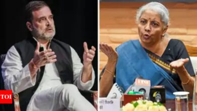 Rahul Gandhi questions health of PSBs, Nirmala Sitharaman says claims are baseless | India News – Times of India