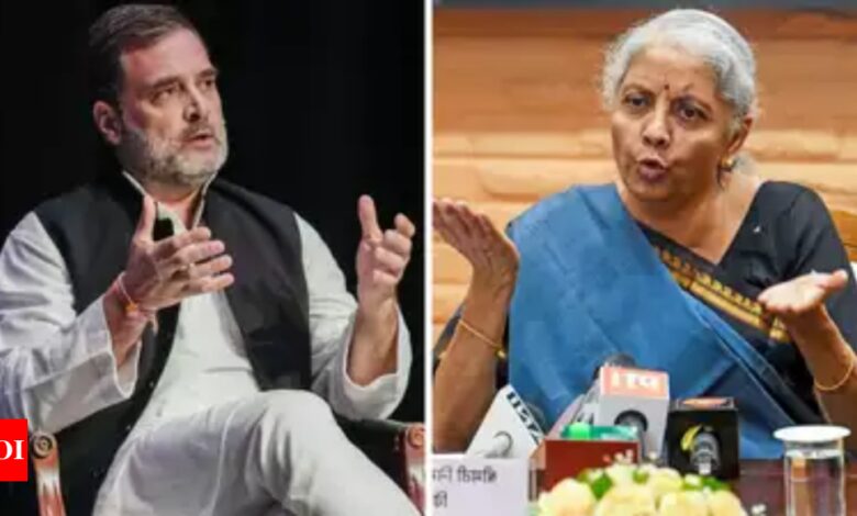 Rahul Gandhi questions health of PSBs, Nirmala Sitharaman says claims are baseless | India News – Times of India