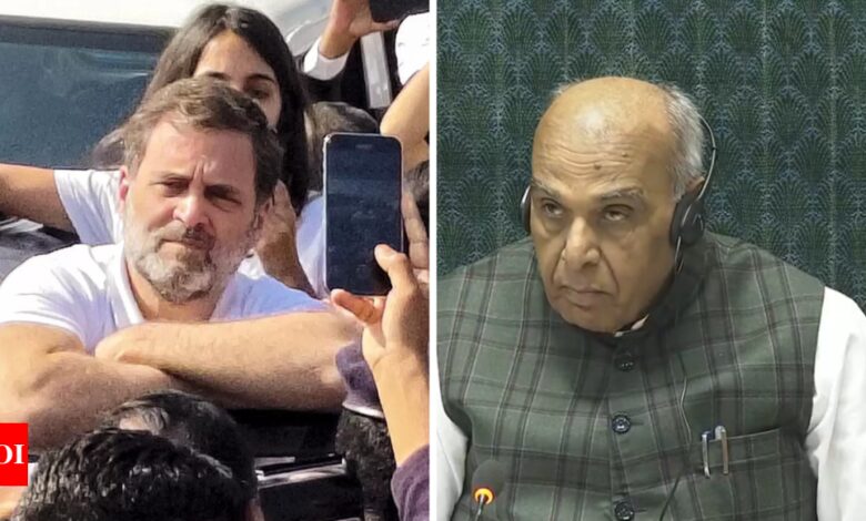 “What’s he doing outside?” Acting LS Speaker Questions Rahul Gandhi’s Sambhal Visit Attempt; opposition walks away | India News – Times of India